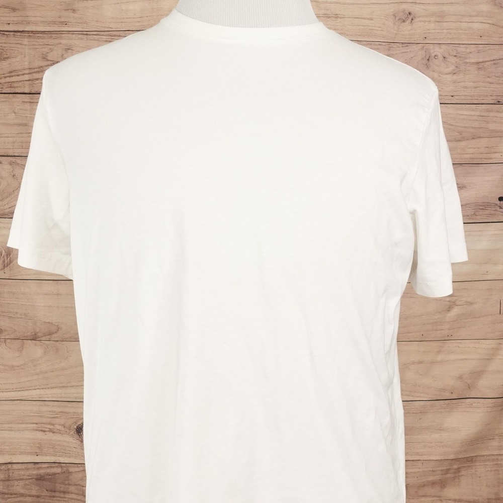H&M Shirt Mens L White Slim Fit Basic Lightweight Crewneck Tee T-Shirt